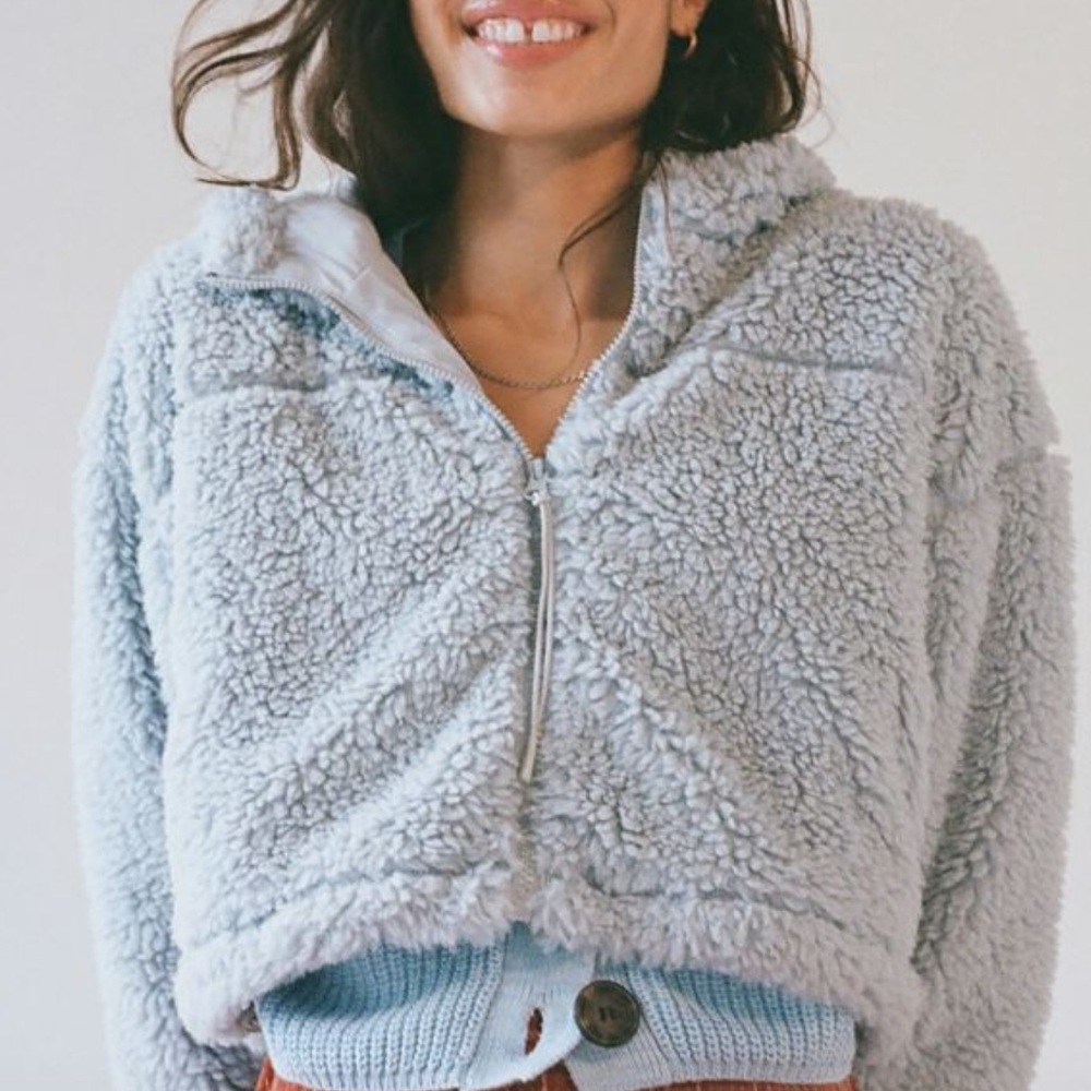 NWT BDG cropped teddy bear hoody jacket